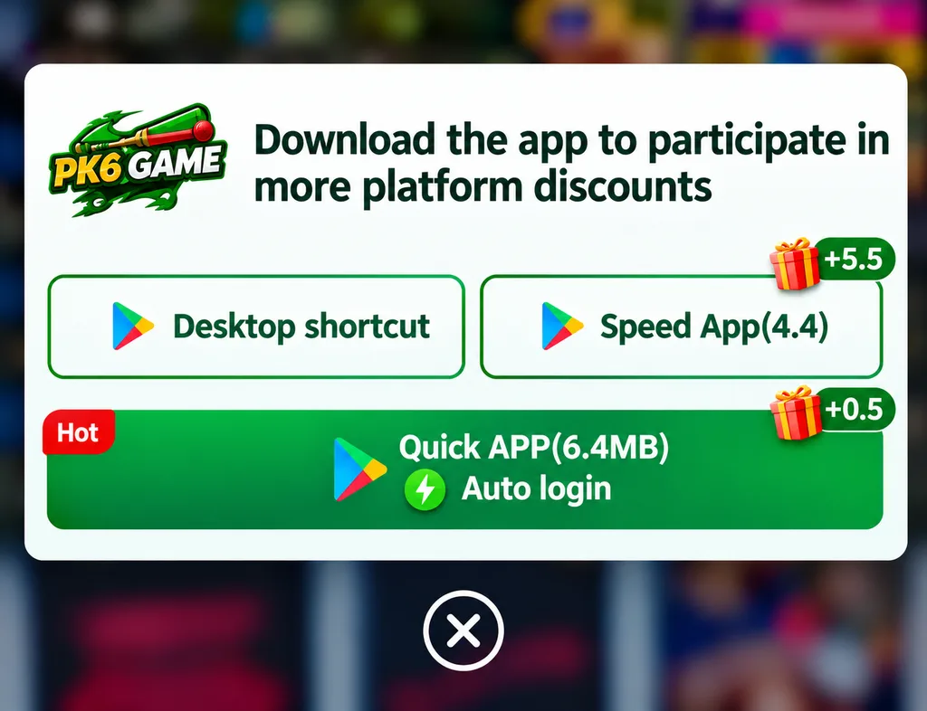PK6 Game Quick APP 6.4MB Download with Auto Login and Platform Discount Bonus